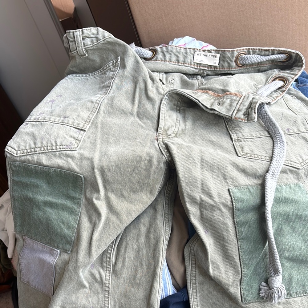 Free People Green Cargo Pants